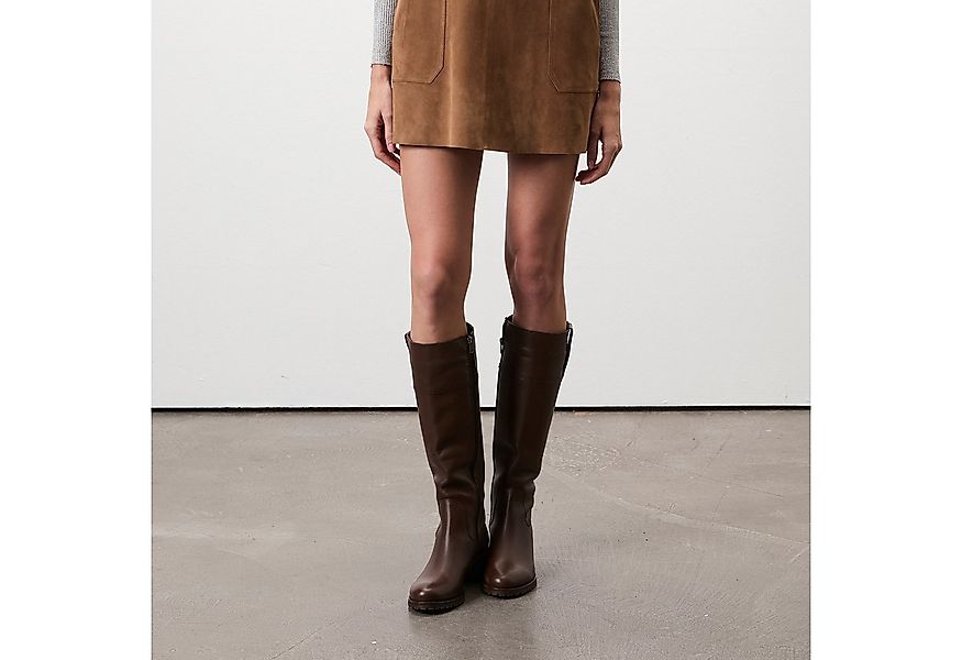 Desa Damen-Lederstiefel – 5,5 cm Absatz, zum Hineinschlüpfen, atmungsaktiv günstig online kaufen