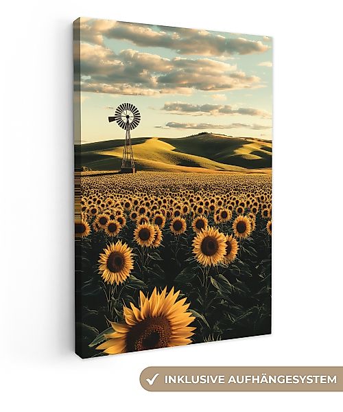 OneMillionCanvasses® Leinwandbild Sonnenblume - Feld - günstig online kaufen