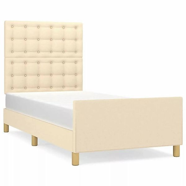 vidaXL Bettgestell mit Kopfteil Creme 100x200 cm Stoff Modell 81357439 günstig online kaufen