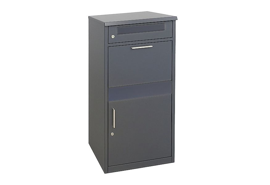 relaxdays Briefkasten mit Paketfach (1-St), Dunkelgrau günstig online kaufen