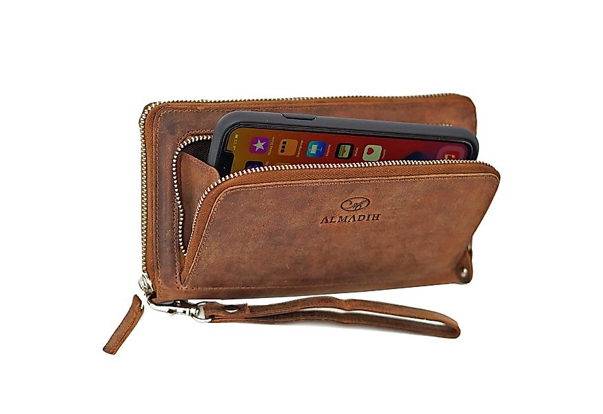 ALMADIH Geldbörse Damen Echt Leder RFID Portemonnaie mit vielen Kartenfäche günstig online kaufen