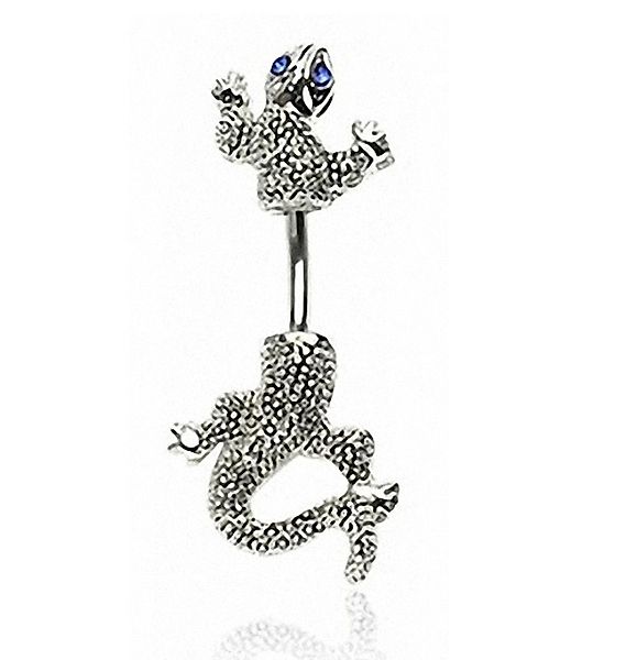 Taffstyle Bauchnabelpiercing Piercing Chirurgenstahl Kristall Eidechse günstig online kaufen