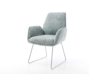 DELIFE Polsterstuhl Zoa-Flex, Kufengestell Edelstahl Chenille günstig online kaufen