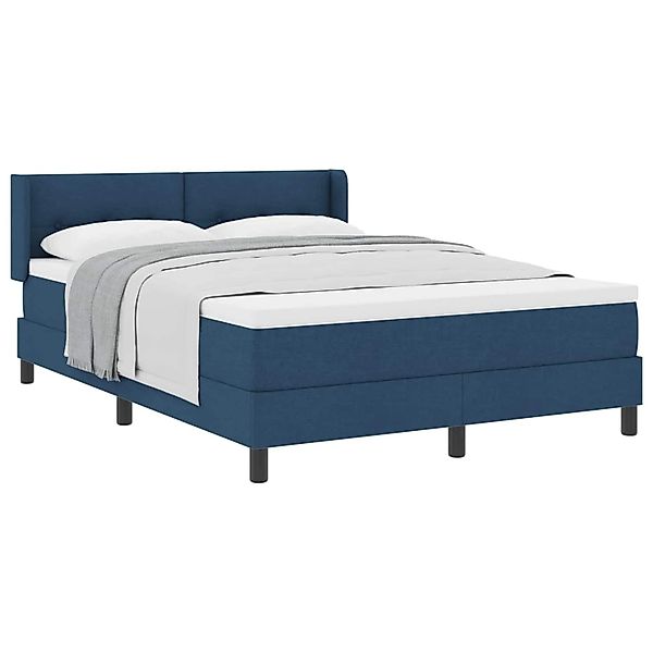 vidaXL Boxspringbett mit Matratze Blau 190 x 140 cm Polyester 3341103 günstig online kaufen