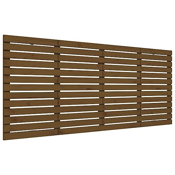 vidaXL Bett, Wand-Kopfteil Honigbraun 156x3x91,5 cm Massivholz Kiefer günstig online kaufen