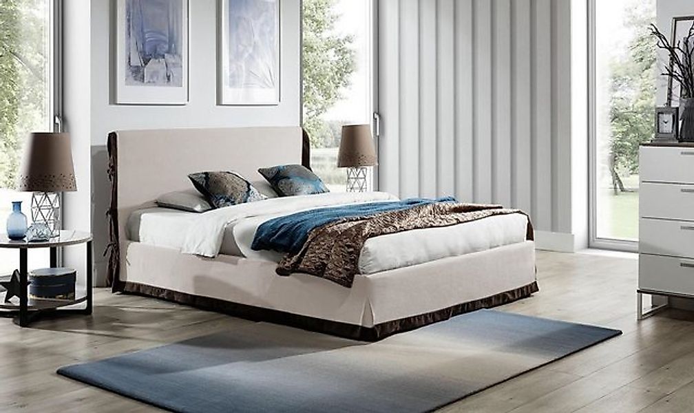 Xlmoebel Bett Luxuriöses Doppelbett im modernen Hotelstil mit Ledergestell günstig online kaufen