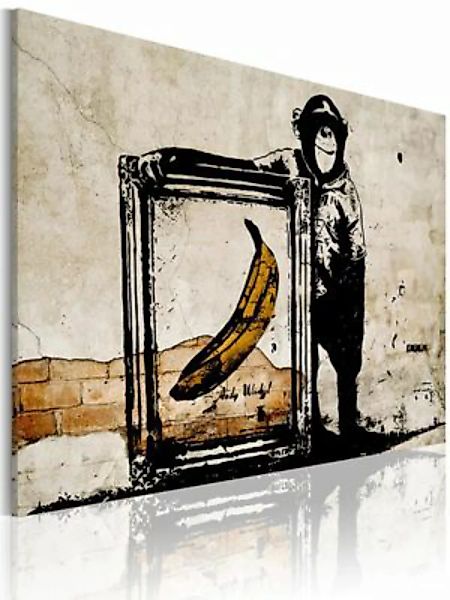 artgeist Wandbild Von Banksy inspiriert - Sepia schwarz/grau Gr. 60 x 40 günstig online kaufen