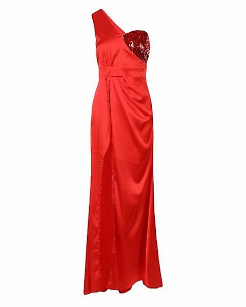 RUZU UG Abendkleid Elegantes rotes Rollkragen-Abendkleid für Frühling und S günstig online kaufen