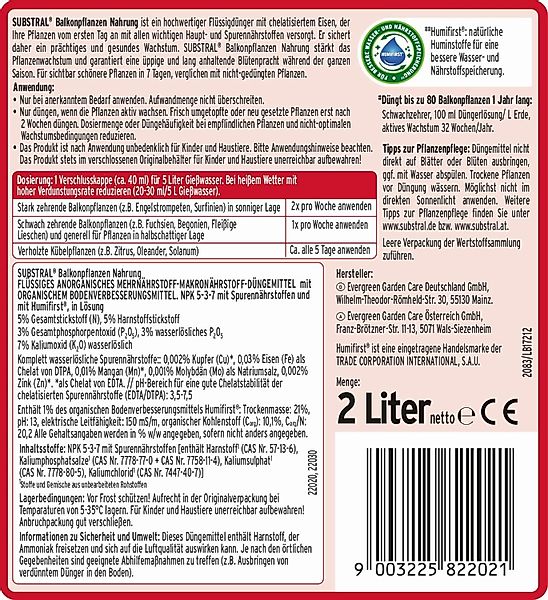 Evergreen Pflanzenstärkungsmittel Substral Balkonpflanzen Nahrung Premium günstig online kaufen