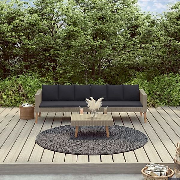 2-tlg. Garten-lounge-set Mit Auflagen Poly Rattan Beige günstig online kaufen