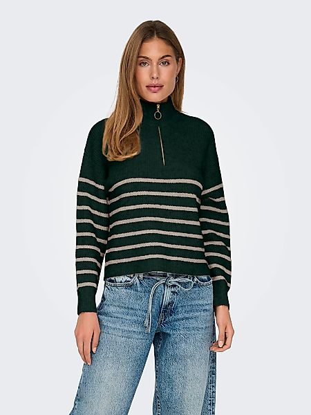ONLY Strickpullover Gestreift, Reißverschluss, Bequemlichkeit, Modernes Des günstig online kaufen