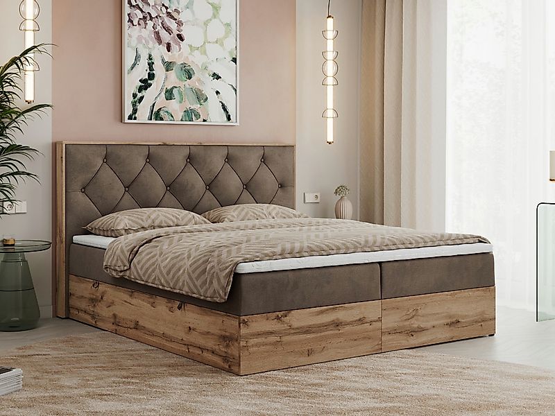 MKS MÖBEL Boxspringbett VENETO (Polsterbett, zwei günstig online kaufen