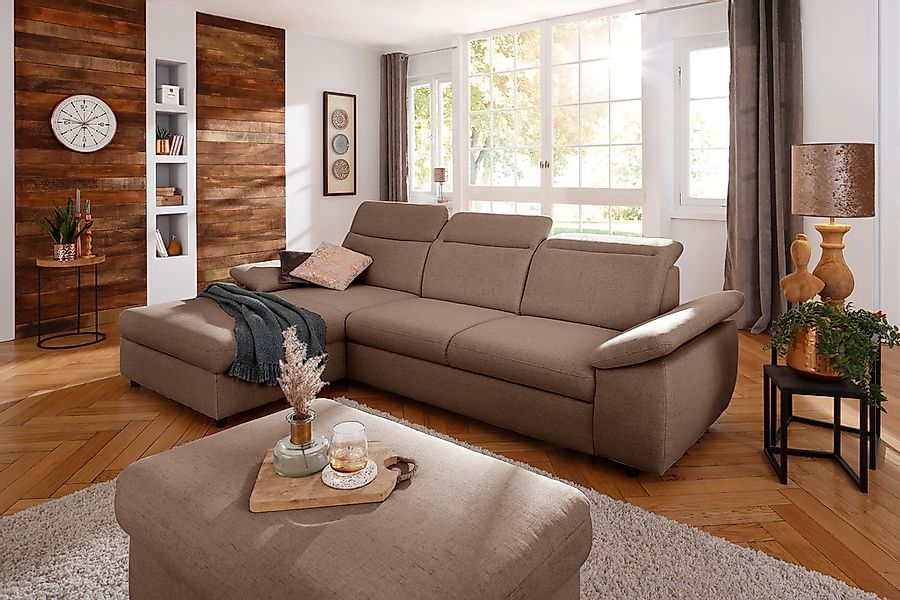 Home affaire Ecksofa "Mauritius L-Form" mit Kopfteil- und Armlehnverstellun günstig online kaufen