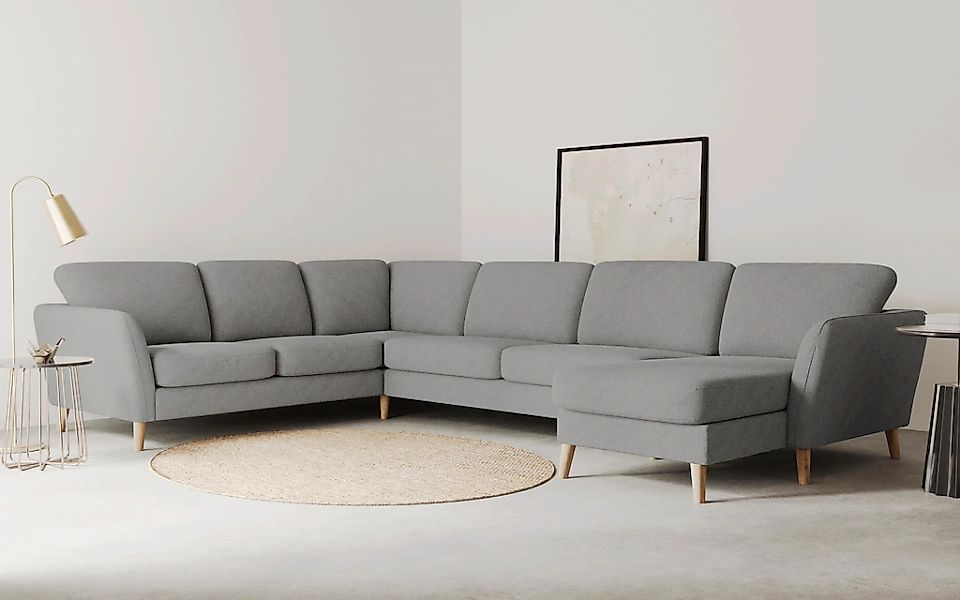 Home affaire Wohnlandschaft "MARSEILLE XXL 349cm, U-Form, Ottomane rechts/l günstig online kaufen