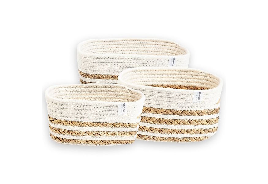 NORDIS DESIGN Aufbewahrungskorb Set "Alea" aus natürlicher Baumwolle und Wa günstig online kaufen