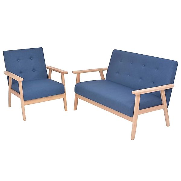 vidaXL Sofagarnitur 2-Tlg Stoff Blau 274912 günstig online kaufen
