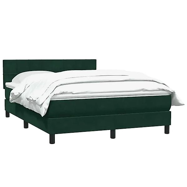 vidaXL Boxspringbett mit Matratze Dunkelgrün 160x210 cm Samt 3316218 günstig online kaufen