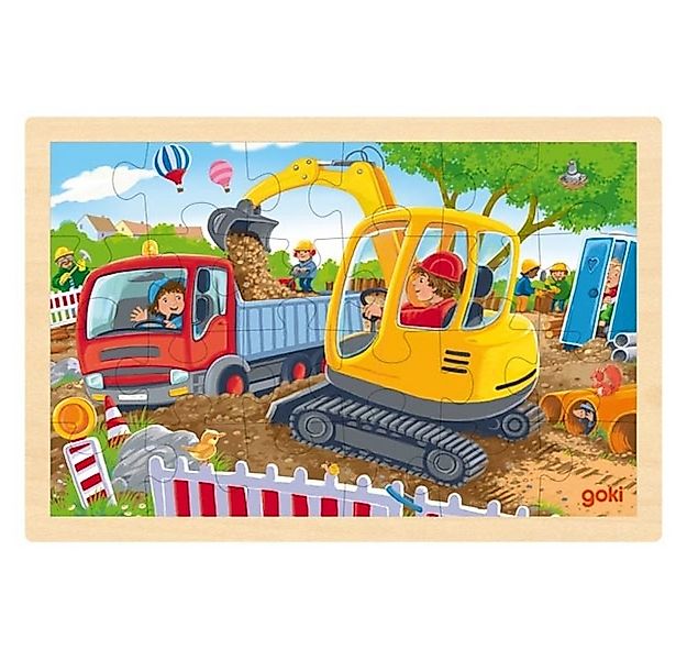 goki Rahmenpuzzle Einlegepuzzle Bagger, 24 Puzzleteile, große kindgerechte günstig online kaufen