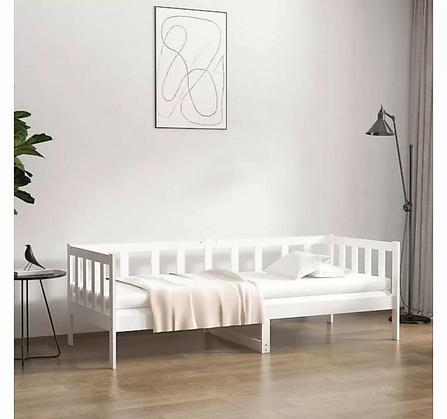 vidaXL Bett Tagesbett Weiß 90x190 cm Massivholz Kiefer günstig online kaufen