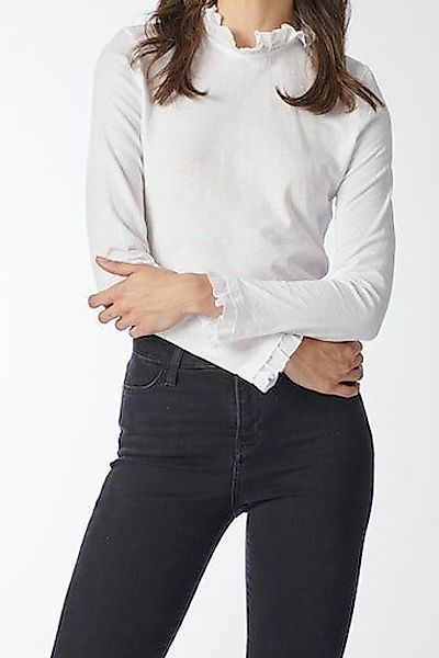 RICHROYAL Langarmshirt 2409 O Slub F LS mit Rüschenkante an Ausschnitt und günstig online kaufen