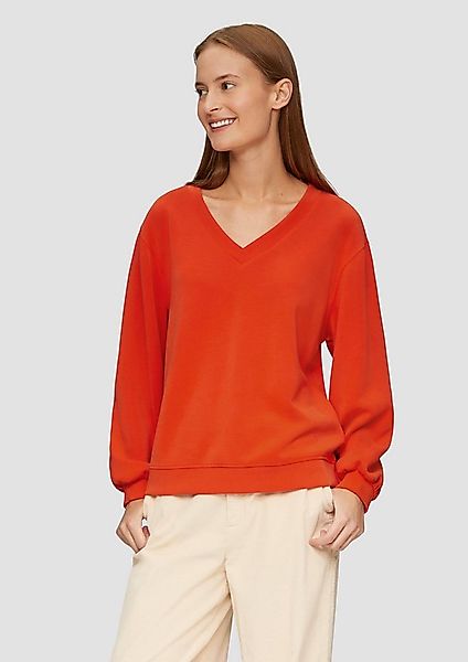 s.Oliver Sweatshirt Sweatshirt Scuba-Sweatshirt mit V-Ausschnitt günstig online kaufen