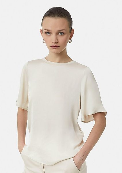 comma Kurzarmshirt T-Shirt Satiniertes Blusenshirt im Relaxed Fit günstig online kaufen