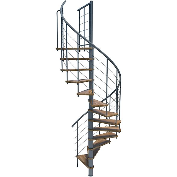 Minka Spindeltreppe Venezia Smart Eiche Grau Ø120 cm Geschoßhöhe bis 305,5 günstig online kaufen