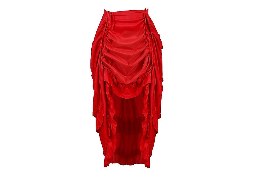 Refttenw Midirock Gothic Steampunk High-Low Rock mit Rüschen, Taillenschnür günstig online kaufen