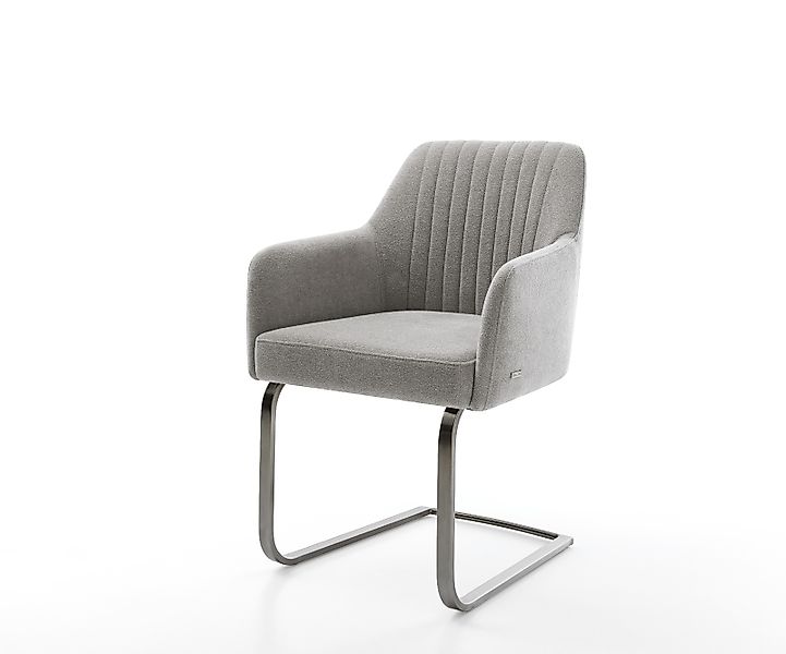 Freischwinger Greg-Flex Strukturstoff Soft Grau Freischwinger flach Graphit günstig online kaufen