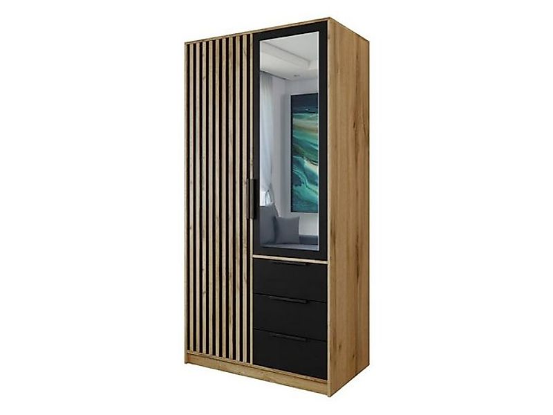 MIRJAN24 Kleiderschrank Bali Lux 2D (mit 2 Drehtüren und 3 Schubladen) Fron günstig online kaufen