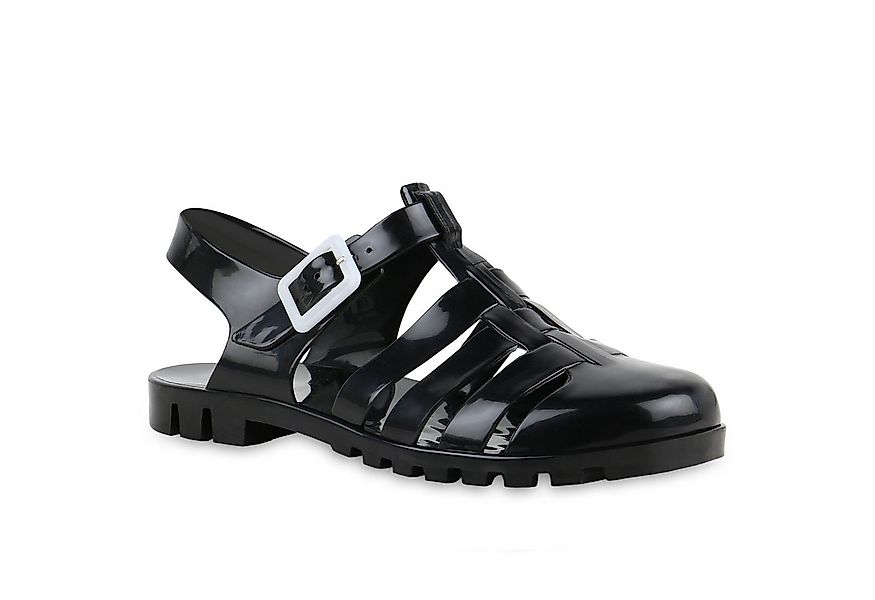 VAN HILL 837646 Pantolette Damen Sandalen Pantoletten Bequeme Lack Cut-Outs günstig online kaufen