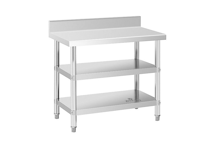 Royal Catering Arbeitstisch 100 x 60 x 96,5cm Edelstahltisch mit Aufkantung günstig online kaufen