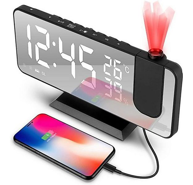MODFU Projektionswecker Digital Wecker Radiowecker Digitalwecker Projektion günstig online kaufen