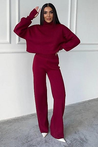 WOMAN VISION Blusentop Rollkragenpullover und hochgeschnittene Strickhose ( günstig online kaufen