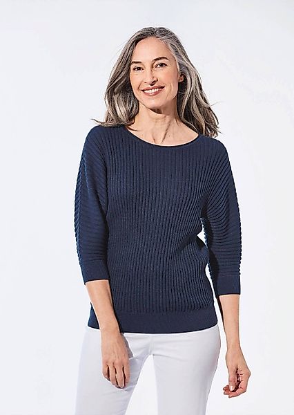 GOLDNER Strickpullover Baumwollmix mit Fledermausärmeln und günstig online kaufen