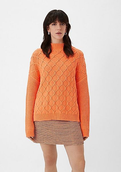 comma Longpullover Strickpullover Oversized Grobstrickpullover aus Baumwoll günstig online kaufen