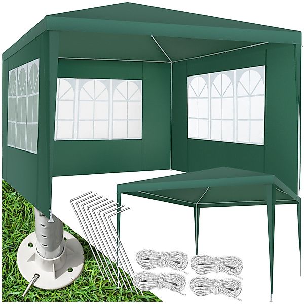 tectake Pavillon Partyzelt Barinas mit 3 Seitenteilen, wasserdicht, 3x3m, m günstig online kaufen