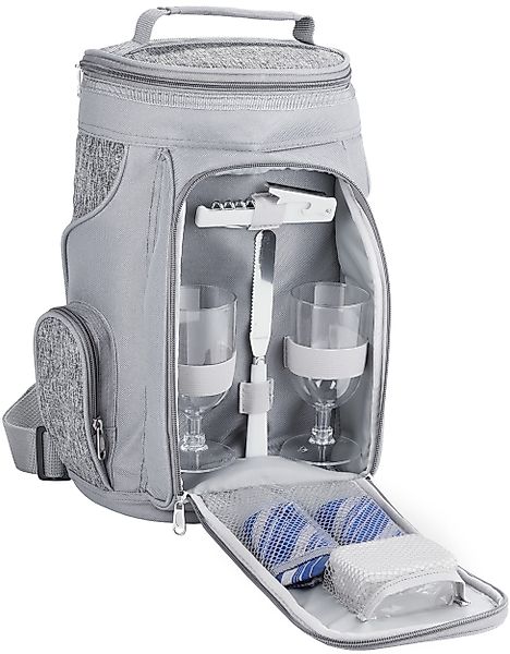 BRUBAKER Freizeitrucksack Picknicktasche mit Henkel (Picknick-Set, günstig online kaufen