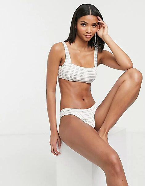 Accessorize – Gestreifte Bikinihose mit hohem Beinschnitt-Mehrfarbig günstig online kaufen