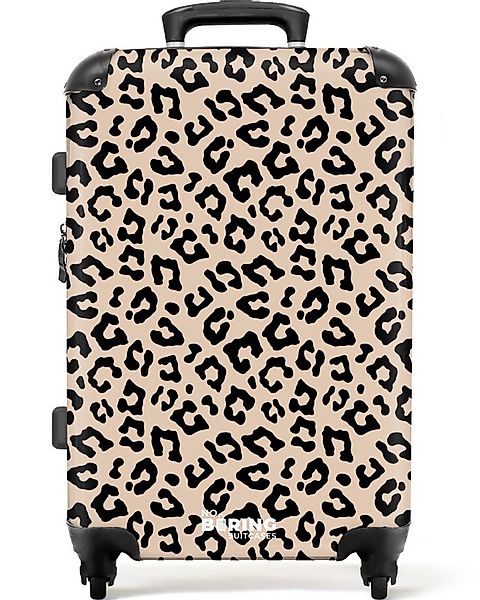 NoBoringSuitcases.com© Hartschalen-Trolley Beige mit schwarzem Pantherdruck günstig online kaufen
