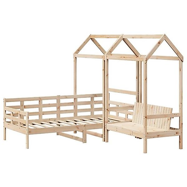 vidaXL Bett Tagesbett und Bank mit Dach 90x190 cm Kiefernholz günstig online kaufen