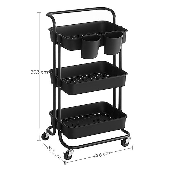 SONGMICS Beistellwagen, Servierwagen, Ablagefächer aus Kunststoff günstig online kaufen