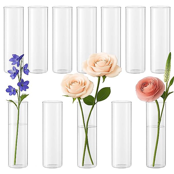 Youyijia Tischvase 12er Zylinder Vase Glas günstig online kaufen