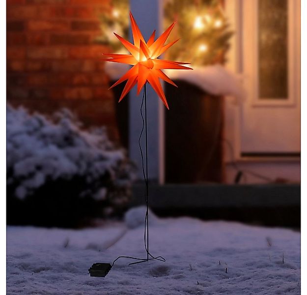 Haushalt International LED-Stern für außen LED Gartenstecker PVC Stern oran günstig online kaufen