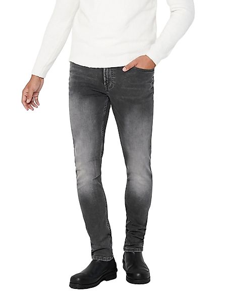 Only & Sons Herren Jeans ONSLOOM SLIM ZIP JOG ST 7103 - Slim Fit - Grau - G günstig online kaufen