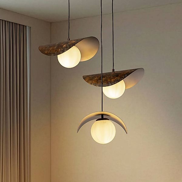 Hängeleuchte Vatoz, 3-flammig, schwarz, Ø 50 cm, Metall günstig online kaufen