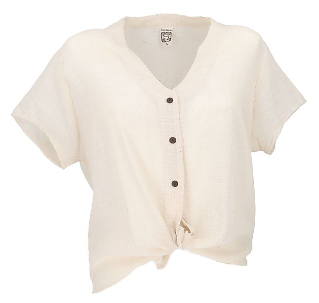 Guru-Shop Longbluse Luftiges Basic Blusentop, Kurzarm günstig online kaufen