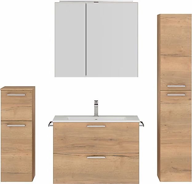 nobilia® Badmöbel-Set »Tolvina« vormontiert, mit Soft-Close, 4 Stk. tlg. günstig online kaufen