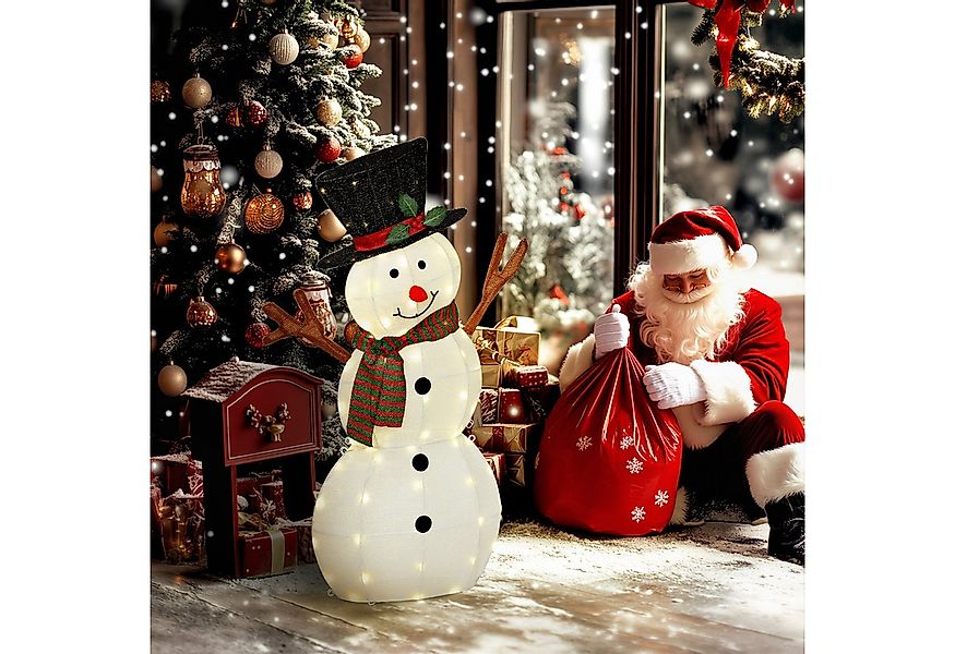Outsunny Weihnachtsfigur mit 75 LEDs (Weihnachtsdekoration, 1 St., Schneema günstig online kaufen