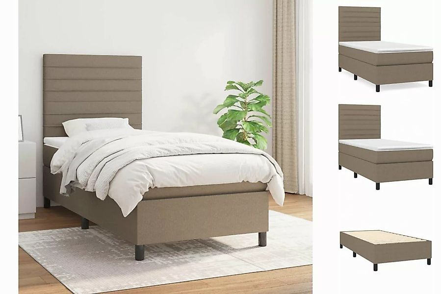 vidaXL Boxspringbett Boxspringbett mit Matratze Taupe 100x200 cm Stoff Bett günstig online kaufen